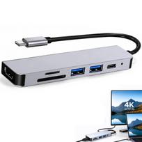 USB-C adapteris 6 in 1: USB 3.0, HDMI 4K, Full HD