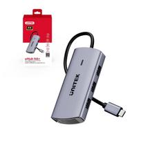 USB-C šakotuvas UNITEK uHub H6+ 6in1, HDMI 4K, Gigabit Ethernet, PD100W