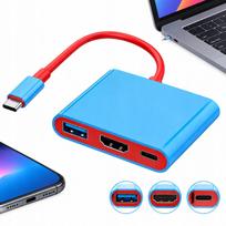 USB-C šakotuvas su HDMI ir USB, 3-in-1 dokas MacBook/Switch