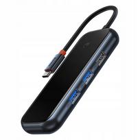 USB-C hubas BASEUS 5-in-1: 3x USB, USB-C PD, HDMI, 100W