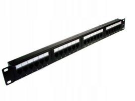 Tinklo skydelis 24 jungčių UTP5e 1U 19" be lentynos