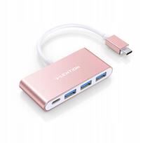 USB-C hubas LENTION 4in1 su PD 100W ir USB 3.0, skirtas MacBook