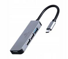 USB šakotuvas Gembird 4 jungtys: USB-C, 3 x USB 2.0, USB 3.1