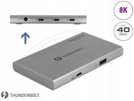 Thunderbolt 4 šakotuvas Delock 64157, 3 jungtys, USB-A 10Gbps, 8K palaikymas