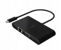 USB-C hubas Belkin AVC004btBK, 4K HDMI, VGA, USB, USB-C, LAN, Power Delivery 100W