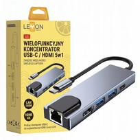 5in1 USB, HDMI ir Ethernet adapteris nešiojamam kompiuteriui, MacBook