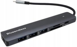 Adapteris HUB 7-in-1 su USB-C, HDMI 4K, USB 3.0, SD ir PD