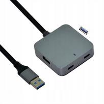 USB šakotuvas 4 jungtys (2x USB-A, 2x USB-C), 5 m, USB 3.2 Gen 1