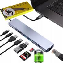 USB-C šakotuvas 9-i-1 su HDMI 4K, LAN, suderinamas su MacBook Pro/Air