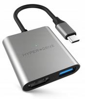 USB-C hubas HyperDrive 3-iš-1 su 4K HDMI, pilka