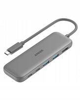USB-C šakotuvas Anker 332, 5 jungtys, 4K vaizdas, pilkas
