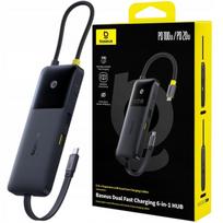 USB-C HUB BASEUS 6in1, HDMI 4K 60Hz, PD 100W, USB 3.2 10Gbps, planšetėms ir nešiojamiesiems kompiuteriams