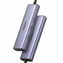 USB-C 6in1 adapteris: 3x USB-A 3.0, HDMI, RJ45, USB-C PD, pilkas