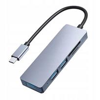USB-C šakotuvas 5in1 su microSD, TF ir USB 3.0, skirtas MacBook