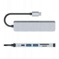 USB-C šakotuvas 6 viename: HDMI 4K 30Hz, USB-C, USB 3.0, USB 2.0, SD/TF, 2041
