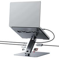 Nešiojamojo kompiuterio stovas su 7-ių jungčių USB-C dokine stotele, HDMI 4K 60Hz, SD kortelių skaitytuvu