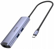 USB-C šakotuvas Unitek H1112F, HDMI, RJ-45, 5Gbps, PD 100W