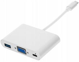 USB-C į VGA adapteris su USB 3.0, PD įkrovimu ir 4K palaikymu, suderinamas su MacBook