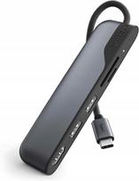 USB-C šakotuvas SYNTECH 5-in-1: HDMI, USB, SD/TF kortelių skaitytuvas
