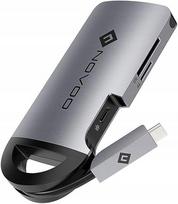 USB-C daugiafunkcis adapteris NOVOO, 8-in-1, HDMI, USB-C 3.0, 4K, Ethernet