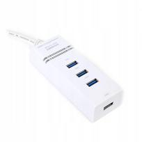USB šakotuvas OMEGA 3.0, 4 lizdai, baltas [42463]