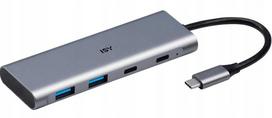USB šakotuvas ISY IHU-5200, 2x USB-A, USB-C, sidabrinis