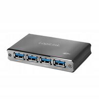 USB 3.0 šakotuvas LogiLink, 4 jungtys, aliuminio korpusas, 5Gbit/s, 5V/4A maitinimas