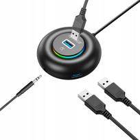 USB šakotuvas Orico YXR4-U3, 4 lizdai, USB 3.0, ausinių ir mikrofono jungtys, RGB apšvietimas, 1,8 m