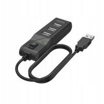 USB šakotuvas HAMA 4x USB-A, su jungiklių funkcija, 1,8 m