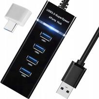 USB 3.0 šakotuvas, 4 lizdai, su adapteriu