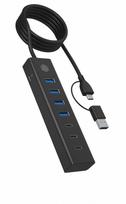 USB šakotuvas ICY BOX IB-HUB1737-C3, 7 jungtys (3x USB-C, 4x USB-A), USB 3.2 Gen 1