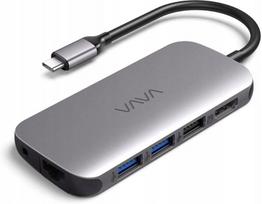 USB-C šakotuvas VAVA 9-in-1, HDMI 4K, USB, LAN