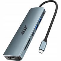 USB-C šakotuvas Acer 7-in-1: 4K HDMI, 2x USB 3.0, 100W, SD, TF
