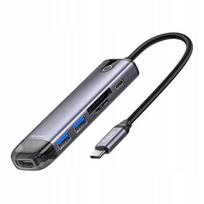 Adapteris MCDODO 6in1 USB-C su HDMI 4K, 2x USB-A, SD ir microSD kortelių lizdais