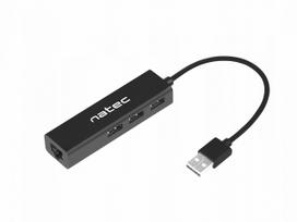 USB šakotuvas NATEC DRAGONFLY 3 jungtys, RJ45, 100Mb/s