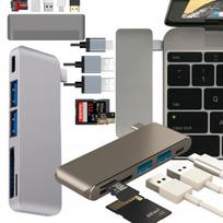 USB-C 5-in-1 hubas su USB 3.0, SD/TF kortelių skaitytuvu