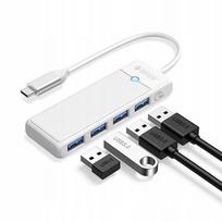 USB šakotuvas Orico PAPW4A-C3, 4 USB-A 3.0 jungtys, 0,15 m, baltas