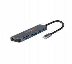 USB šakotuvas Reinston EHUB09 7-in-1, USB-C, HDMI, USB 2.0, USB 3.1, SD, microSD