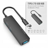 USB-C šakotuvas su SD ir microSD kortelių skaitytuvu