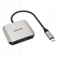 USB-C į HDMI skirstytuvą, 2 jungtys, 4K@60Hz, 87W maitinimas