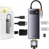 USB-C daugiafunkcis HUB Baseus 8in1, 2x USB 3.0, HDMI 4K, VGA, SD kortelių skaitytuvas