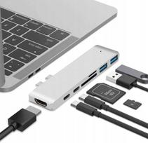 USB-C šakotuvas 7 viename su HDMI, PD ir SD kortelių skaitytuvu, skirtas MacBook Air/Pro