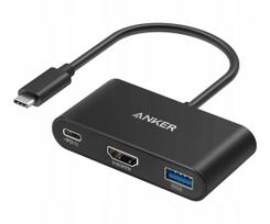 Jungčių hub'as Anker PowerExpand 3in1: USB-C, HDMI 4K, USB-A 3.2 Gen.1, USB-C PD