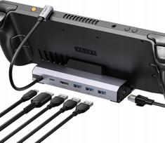 DOCK stotelė ROG Ally, Steam Deck, JSAUX, 6 jungtys, HDMI 4K 60Hz, 100W USB-C PD