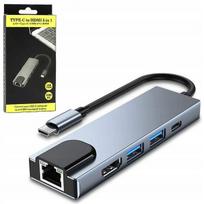 Adapteris HUB 5-in-1: HDMI, USB-C, USB, RJ45, DEX