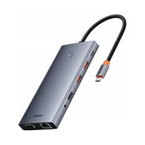 Daugiafunkcis HUB Baseus PortalJoy 13in1, USB-C, HDMI, DP, VGA, USB-A, PD, RJ45, SD, TF, AUX, pilkas