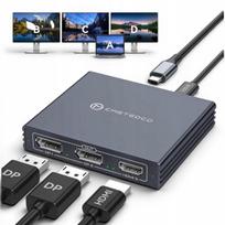 Vaizdo skirstytuvas DisplayPort MST, 3 monitoriams, 4K 60Hz, USB-C, HDMI