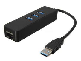 USB 3.0 šakotuvas su 3 jungtimis ir gigabitiniu Ethernet RJ45