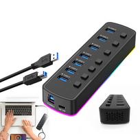 USB šakotuvas 7x USB 3.0, aktyvus, USB-C, RGB LED, 5Gb/s