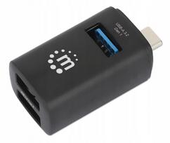 USB šakotuvas Manhattan, Type-C, 1x USB-A 3.0, 2x USB-A 2.0, USB 3.2 Gen1